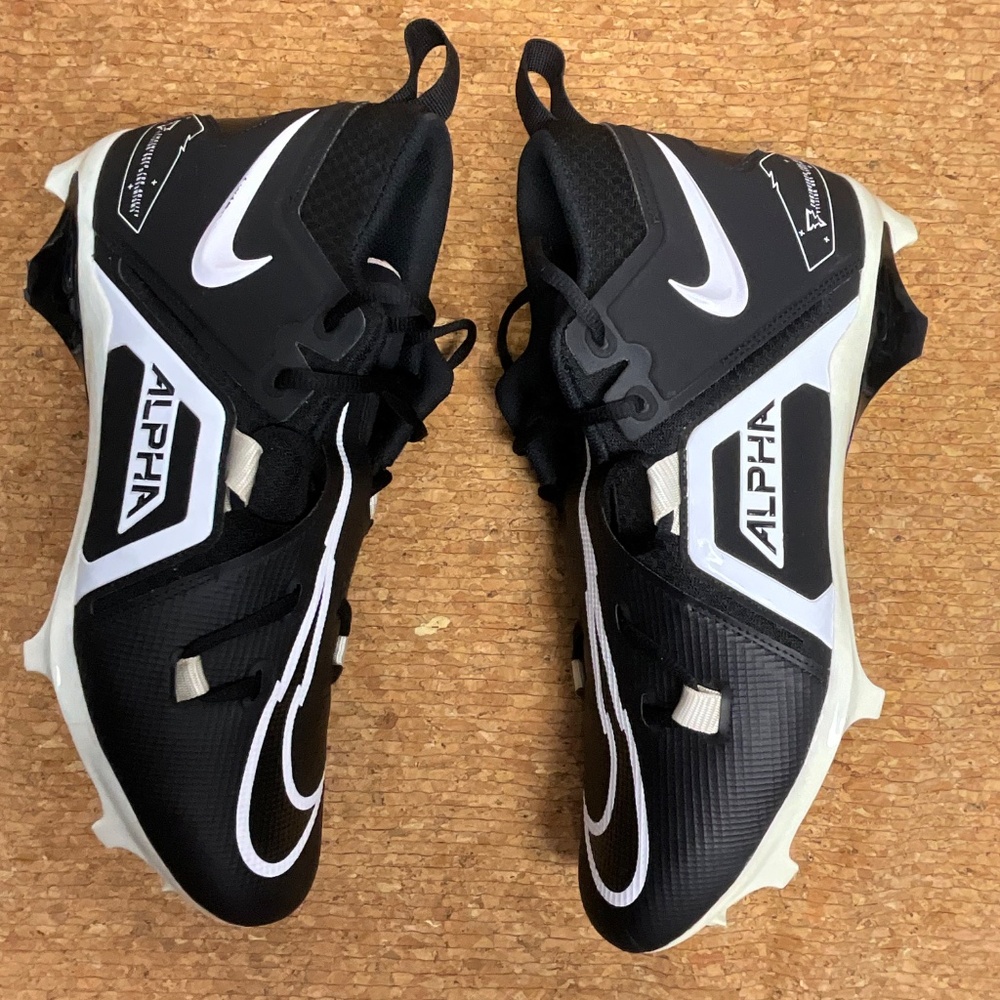 Nike Alpha Menace 3 Football Cleats Men’s Size 13 Black White - Picture 8 of 15